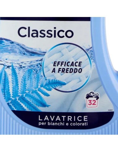 felce azzurra detersivo lavatrice liquido - 32 lavaggi - 1595ml - classico: tuttocasashop.it: prodotti per bucato e tessuti