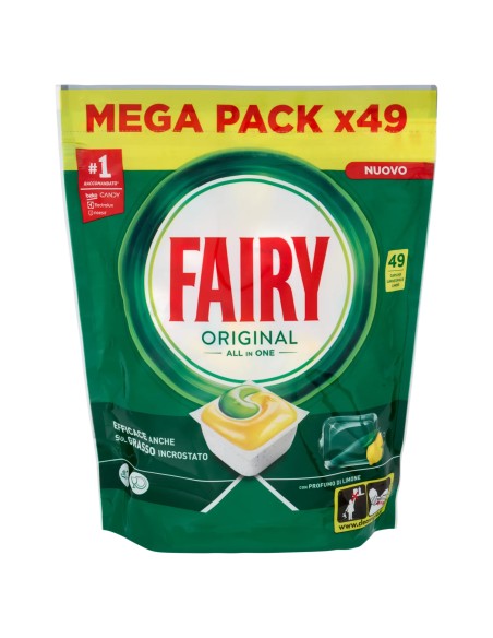 fairy all in one detersivo per lavastoviglie - 49 capsule - lemon: tuttocasashop.it: pulizia e cura della casa