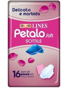 lines petalo soft assorbenti igienici - 16pz - con ali: tuttocasashop.it: igiene e cura della persona