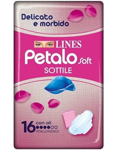 lines petalo soft assorbenti igienici - 16pz - con ali: tuttocasashop.it: igiene e cura della persona