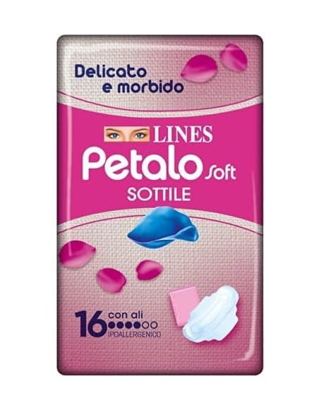 lines petalo soft assorbenti igienici - 16pz - con ali: tuttocasashop.it: igiene e cura della persona