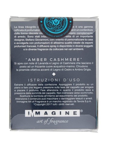 inkognito deodorante per ambienti spray 10ml - amber cashmere: tuttocasashop.it: pulizia e cura della casa