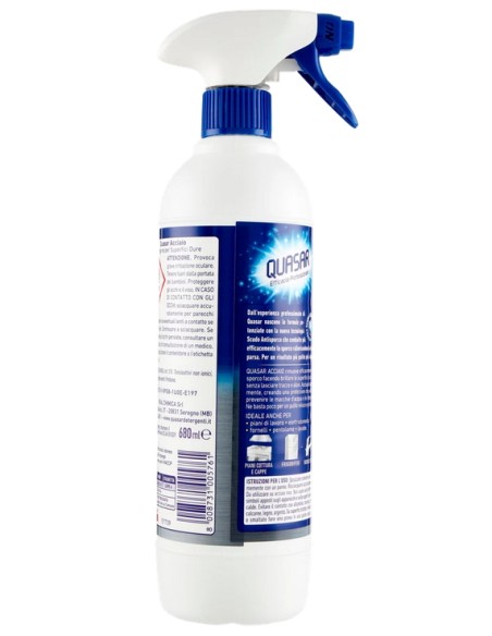 quasar acciaio detergente spray - 680ml - con erogatore: tuttocasashop.it: pulizia e cura della casa