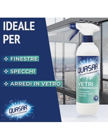 quasar vetri detergente spray - 680ml erogatore - con ammoniaca: tuttocasashop.it: pulizia e cura della casa