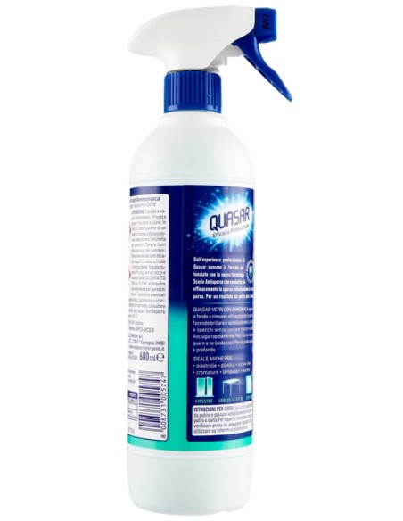 quasar vetri detergente spray - 680ml erogatore - con ammoniaca: tuttocasashop.it: pulizia e cura della casa