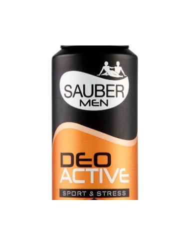 sauber deodorante spray 150ml - men deo active sport & stress 48h no alcool: tuttocasashop.it: igiene e cura della persona