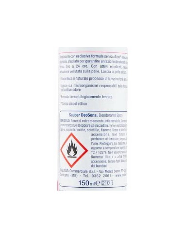 sauber deodorante spray 150ml deo sens - no alcool - senza sali di alluminio: tuttocasashop.it: igiene e cura della persona