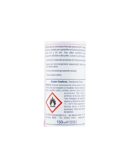 sauber deodorante spray 150ml deo sens - no alcool - senza sali di alluminio: tuttocasashop.it: igiene e cura della persona