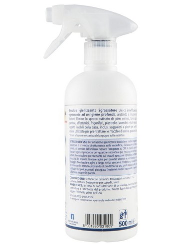 emulsio +higiene igienizzante sgrassatore 500ml - rimuove germi e batteri: tuttocasashop.it: pulizia e cura della casa