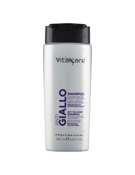 vitalcare shampoo antigiallo 250ml - con proteine del grano e glicerina: tuttocasashop.it: igiene e cura della persona