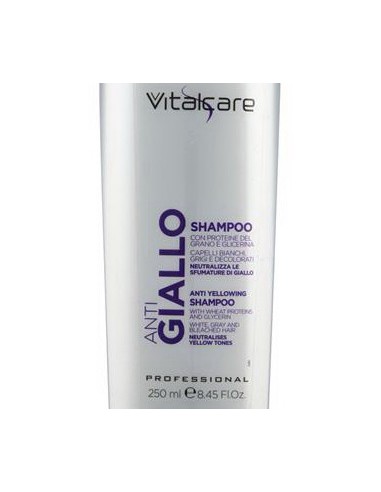 vitalcare shampoo antigiallo 250ml - con proteine del grano e glicerina: tuttocasashop.it: igiene e cura della persona