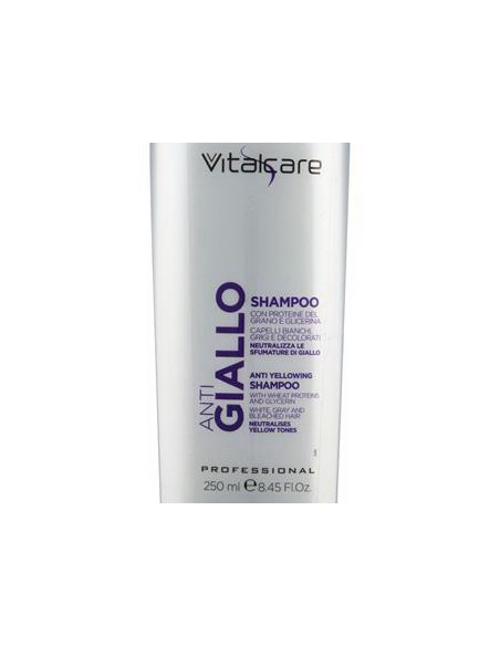 vitalcare shampoo antigiallo 250ml - con proteine del grano e glicerina: tuttocasashop.it: igiene e cura della persona