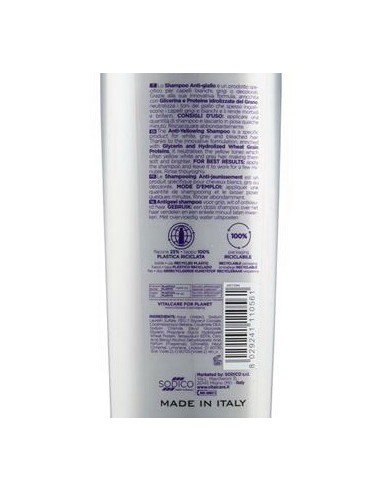 vitalcare shampoo antigiallo 250ml - con proteine del grano e glicerina: tuttocasashop.it: igiene e cura della persona