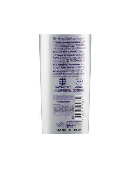 vitalcare shampoo antigiallo 250ml - con proteine del grano e glicerina: tuttocasashop.it: igiene e cura della persona