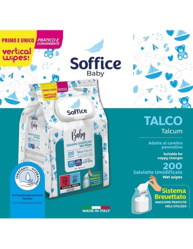 soffice salviettine imbevute - 200 pezzi - apertura pop-up - talco: tuttocasashop.it: igiene e cura della persona
