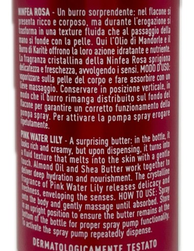 giardino dei sensi burro corpo spray - 150ml - ninfea rosa: tuttocasashop.it: igiene e cura della persona