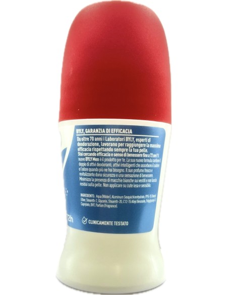 byly deodorante roll-on 50ml - 72h - for men: tuttocasashop.it: igiene e cura della persona