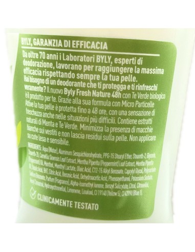 byly deodorante roll-on 50ml - 48h - fresh nature - te' verde: tuttocasashop.it: igiene e cura della persona