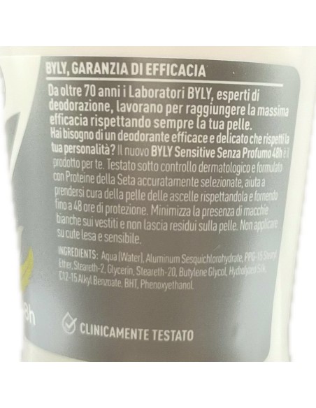 byly deodorante roll-on 50ml - 48h - sensitive: tuttocasashop.it: igiene e cura della persona
