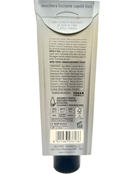 vitanativ professional maschera 150ml - per capelli lisci - lisciante: tuttocasashop.it: igiene e cura della persona