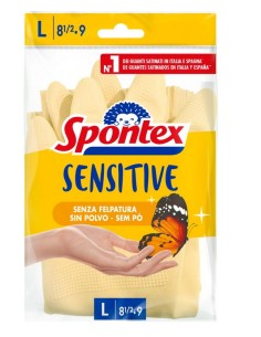 spontex guanti in gomma multiuso - effetto seta - taglia l grande 8.5: tuttocasashop.it: pulizia e cura della casa