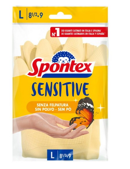 spontex guanti in gomma multiuso - effetto seta - taglia l grande 8.5: tuttocasashop.it: pulizia e cura della casa