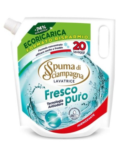 spuma di sciampagna deterivo lavatrice liquido 20 lavaggi 1 litro - fresco: tuttocasashop.it: prodotti per bucato e tessuti