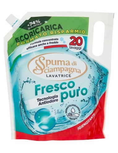 spuma di sciampagna deterivo lavatrice liquido 20 lavaggi 1 litro - fresco: tuttocasashop.it: prodotti per bucato e tessuti