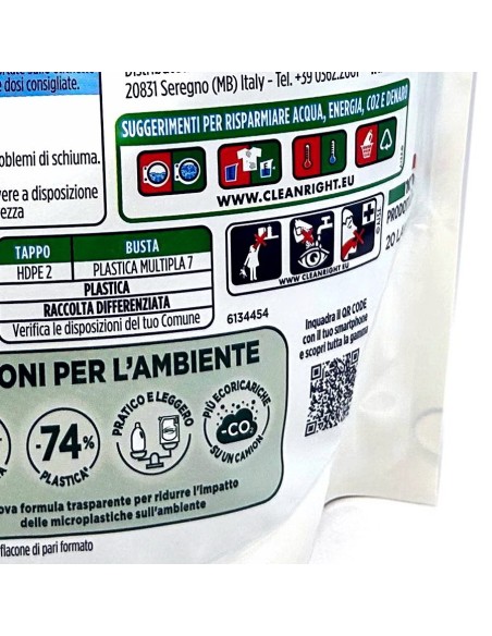 spuma di sciampagna deterivo lavatrice liquido 20 lavaggi 1 litro - fresco: tuttocasashop.it: prodotti per bucato e tessuti