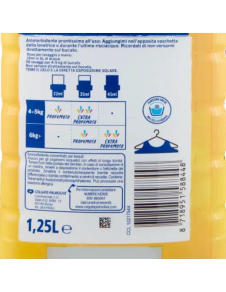 fabuloso ammorbidente per bucato - 56 lavaggi 1250ml - mandarino: tuttocasashop.it: prodotti per bucato e tessuti