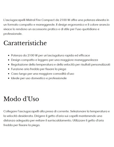 mistral fire compact asciugacapelli 2100w - professionale - blu: tuttocasashop.it: altro - bazar