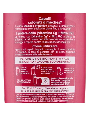 elvive l'oreal shampoo 300ml - color vive - per capelli colorati o meches: tuttocasashop.it: igiene e cura della persona
