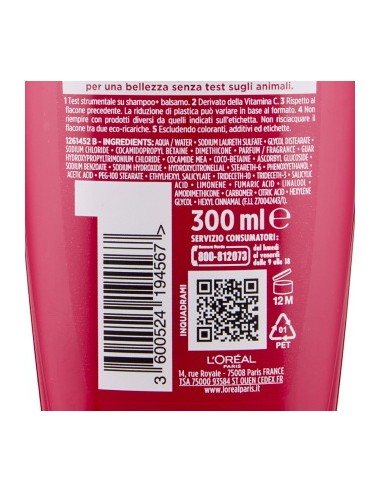 elvive l'oreal shampoo 300ml - color vive - per capelli colorati o meches: tuttocasashop.it: igiene e cura della persona