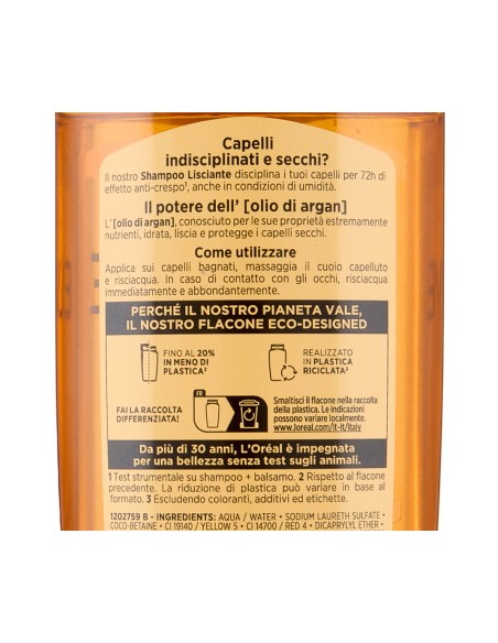 elvive l'oreal shampoo 300ml - liss intense - lisciante per capelli secchi: tuttocasashop.it: igiene e cura della persona