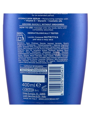 leocrema body crema fluida corpo 400ml - nutriente: tuttocasashop.it: igiene e cura della persona
