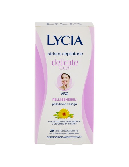 lycia 20 strisce depilatorie viso + 4 salviettine per pelli sensibili: tuttocasashop.it: igiene e cura della persona
