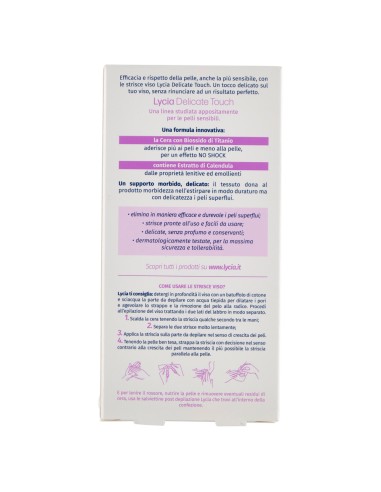 lycia 20 strisce depilatorie viso + 4 salviettine per pelli sensibili: tuttocasashop.it: igiene e cura della persona