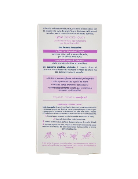 lycia 20 strisce depilatorie viso + 4 salviettine per pelli sensibili: tuttocasashop.it: igiene e cura della persona