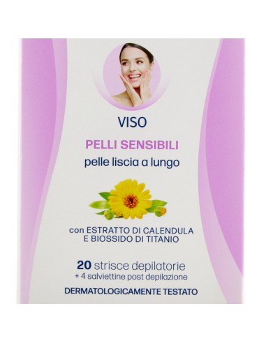 lycia 20 strisce depilatorie viso + 4 salviettine per pelli sensibili: tuttocasashop.it: igiene e cura della persona