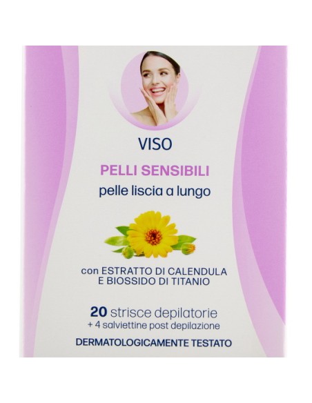 lycia 20 strisce depilatorie viso + 4 salviettine per pelli sensibili: tuttocasashop.it: igiene e cura della persona