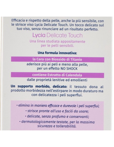 lycia 20 strisce depilatorie viso + 4 salviettine per pelli sensibili: tuttocasashop.it: igiene e cura della persona