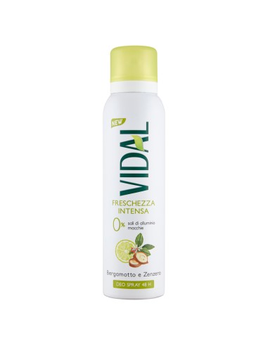 vidal deodorante spray - 150ml - freschezza intesa - bergamotto e zenzero: tuttocasashop.it: igiene e cura della persona
