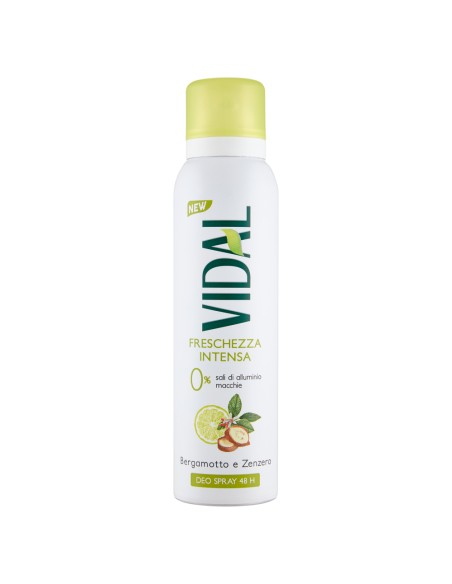 vidal deodorante spray - 150ml - freschezza intesa - bergamotto e zenzero: tuttocasashop.it: igiene e cura della persona