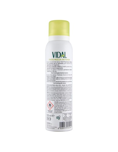 vidal deodorante spray - 150ml - freschezza intesa - bergamotto e zenzero: tuttocasashop.it: igiene e cura della persona
