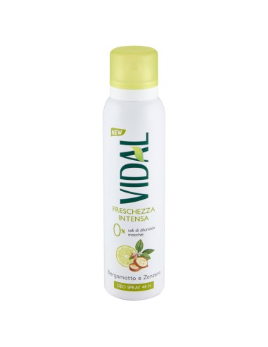 vidal deodorante spray - 150ml - freschezza intesa - bergamotto e zenzero: tuttocasashop.it: igiene e cura della persona