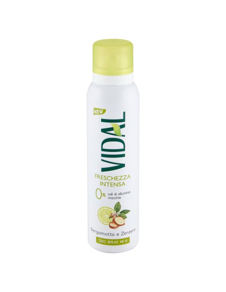 vidal deodorante spray - 150ml - freschezza intesa - bergamotto e zenzero: tuttocasashop.it: igiene e cura della persona