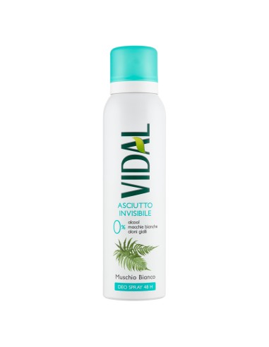 vidal deodorante spray - 150ml - asciutto invisibile - muschio bianco: tuttocasashop.it: igiene e cura della persona