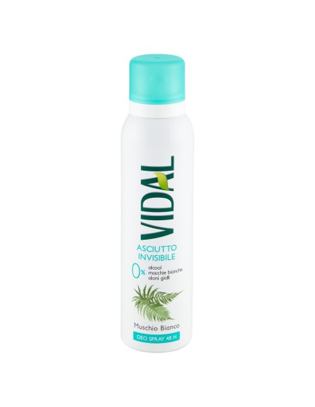vidal deodorante spray - 150ml - asciutto invisibile - muschio bianco: tuttocasashop.it: igiene e cura della persona