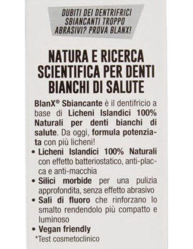 blanx dentifricio - 75ml - sbiancante - licheni islandici: tuttocasashop.it: igiene e cura della persona