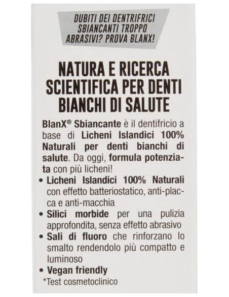 blanx dentifricio - 75ml - sbiancante - licheni islandici: tuttocasashop.it: igiene e cura della persona